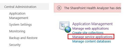 Manage Service Application in share point